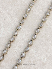 Extra Long Length Clear Crystal Anklets - SOKORA JEWELSExtra Long Length Clear Crystal Anklets