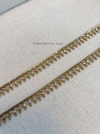 Extra Long Length Golden Anklets - SOKORA JEWELSExtra Long Length Golden Anklets
