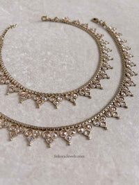 Extra Long Length Golden Anklets - SOKORA JEWELSExtra Long Length Golden Anklets