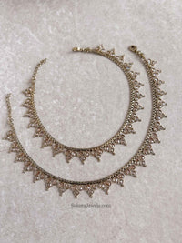 Extra Long Length Golden Anklets - SOKORA JEWELSExtra Long Length Golden Anklets