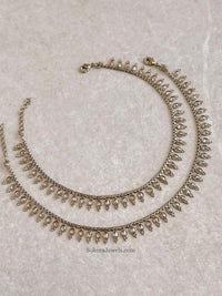Extra Long Length Golden Anklets - SOKORA JEWELSExtra Long Length Golden Anklets