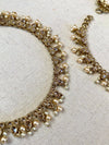 Extra Long Pearl & Crystal Anklets - Champagne - SOKORA JEWELSExtra Long Pearl & Crystal Anklets - Champagne
