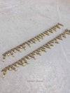 Extra Long Pearly Champagne Bridal Anklets - SOKORA JEWELSExtra Long Pearly Champagne Bridal Anklets