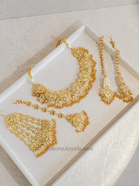 Faiza Champagne Bridal Jewellery Set - SOKORA JEWELSFaiza Champagne Bridal Jewellery Set