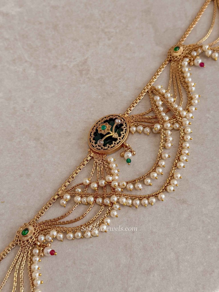 Fancy Layered Multigem Waist chain - SOKORA JEWELSFancy Layered Multigem Waist chain