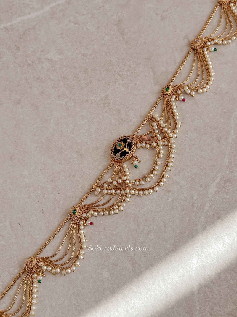 Fancy Layered Multigem Waist chain - SOKORA JEWELSFancy Layered Multigem Waist chain