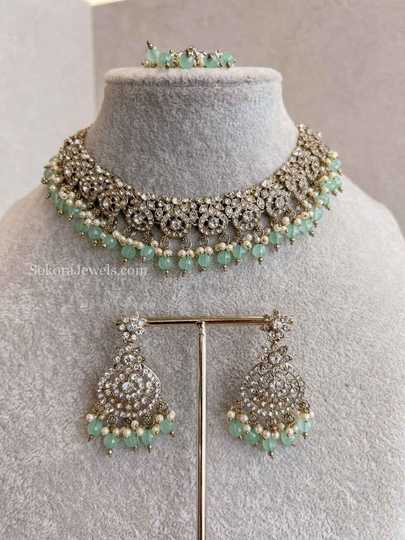 Farah Clear Necklace Sets - SOKORA JEWELSFarah Clear Necklace Sets