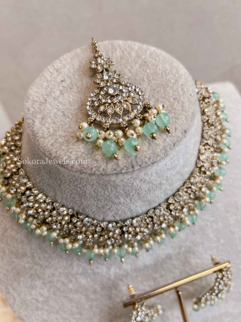 Farah Clear Necklace Sets - SOKORA JEWELSFarah Clear Necklace Sets