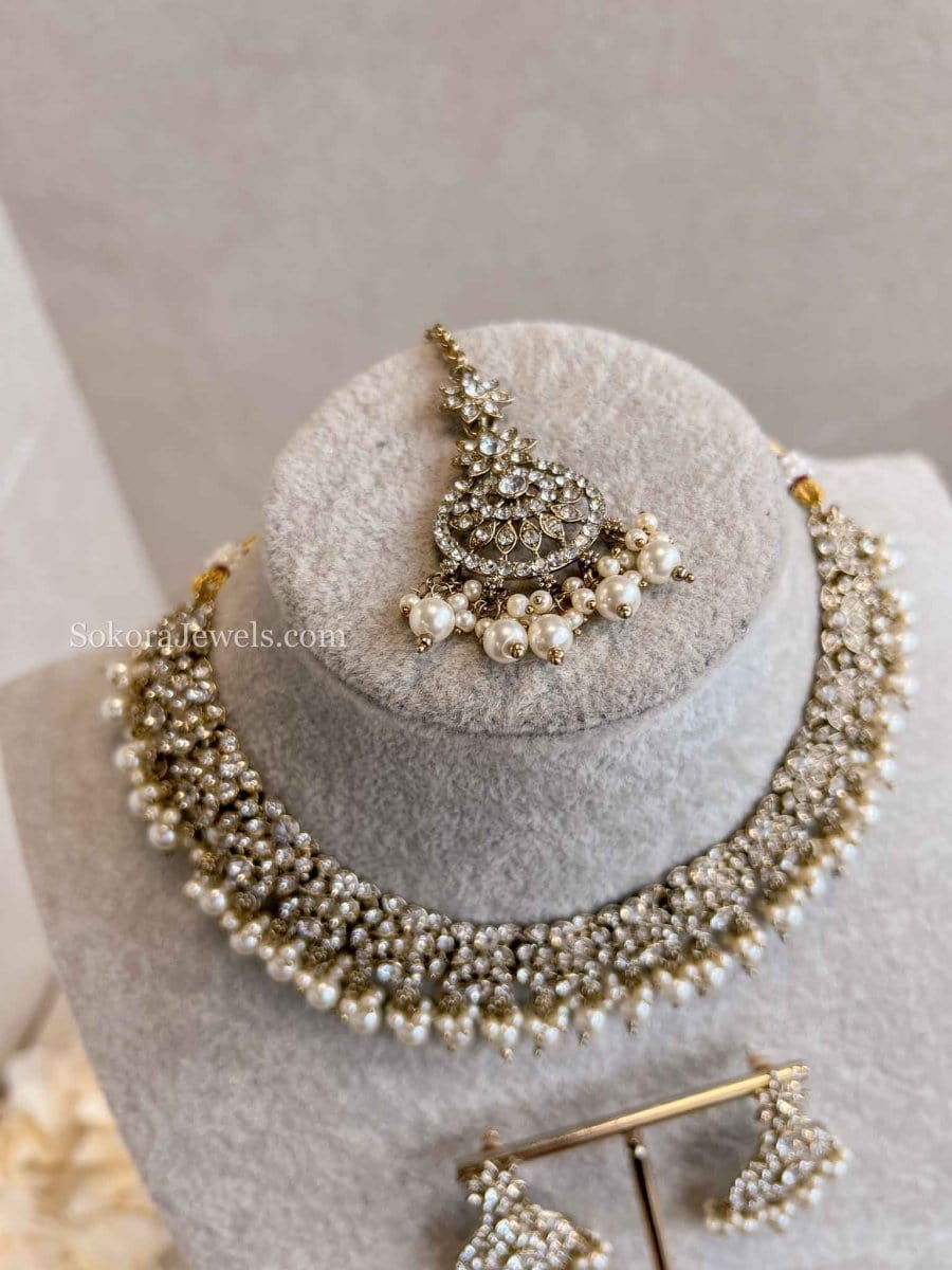 Farah Clear Necklace Sets - SOKORA JEWELSFarah Clear Necklace Sets