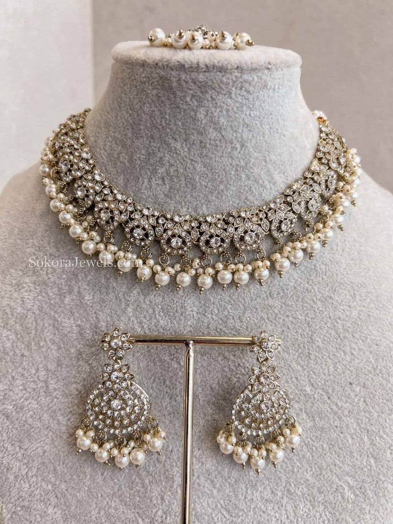 Farah Clear Necklace Sets - SOKORA JEWELSFarah Clear Necklace Sets