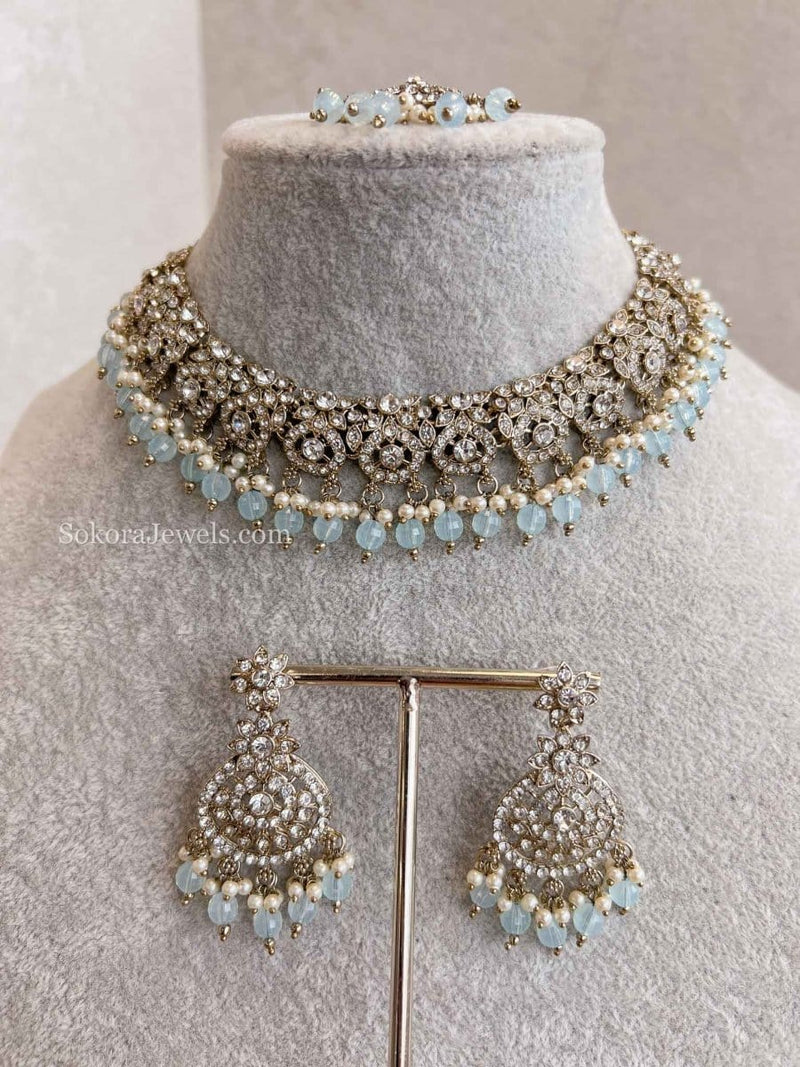 Farah Clear Necklace Sets - SOKORA JEWELSFarah Clear Necklace Sets