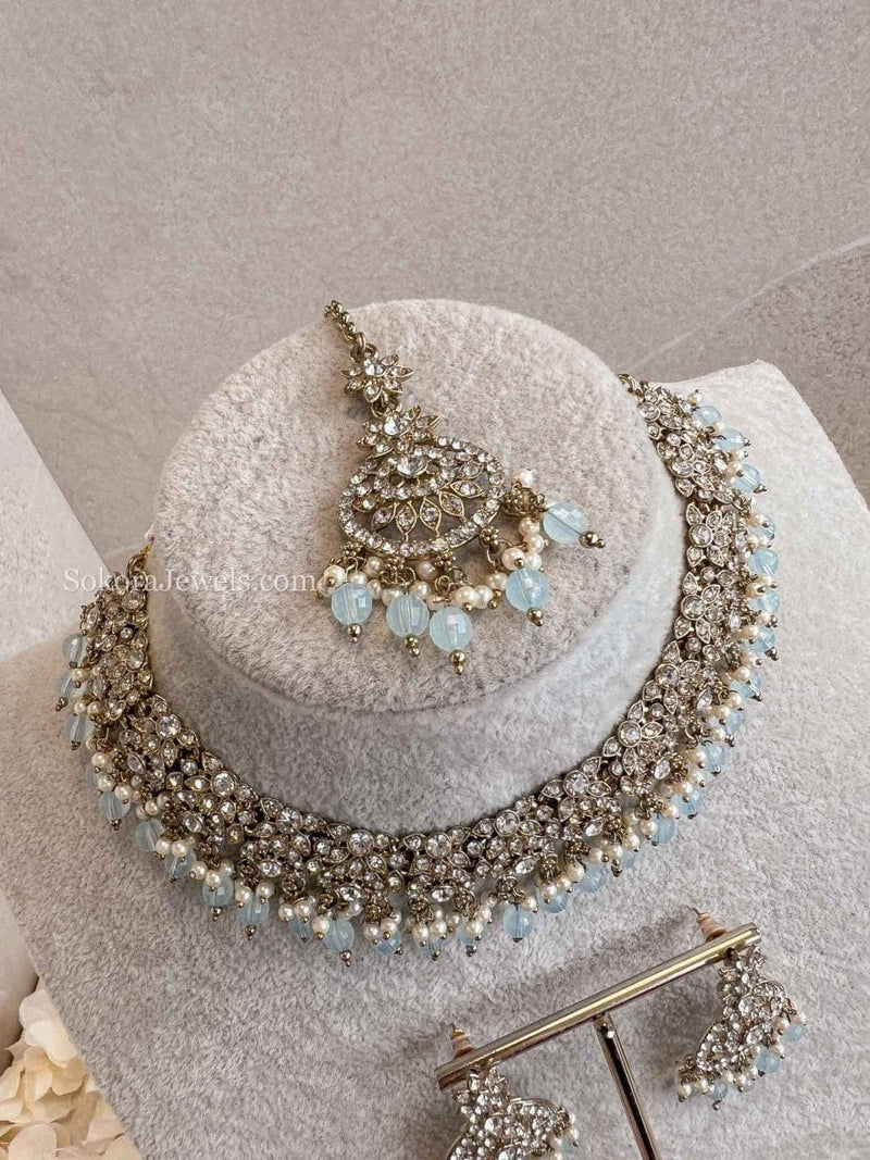 Farah Clear Necklace Sets - SOKORA JEWELSFarah Clear Necklace Sets