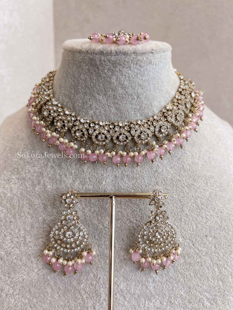 Farah Clear Necklace Sets - SOKORA JEWELSFarah Clear Necklace Sets