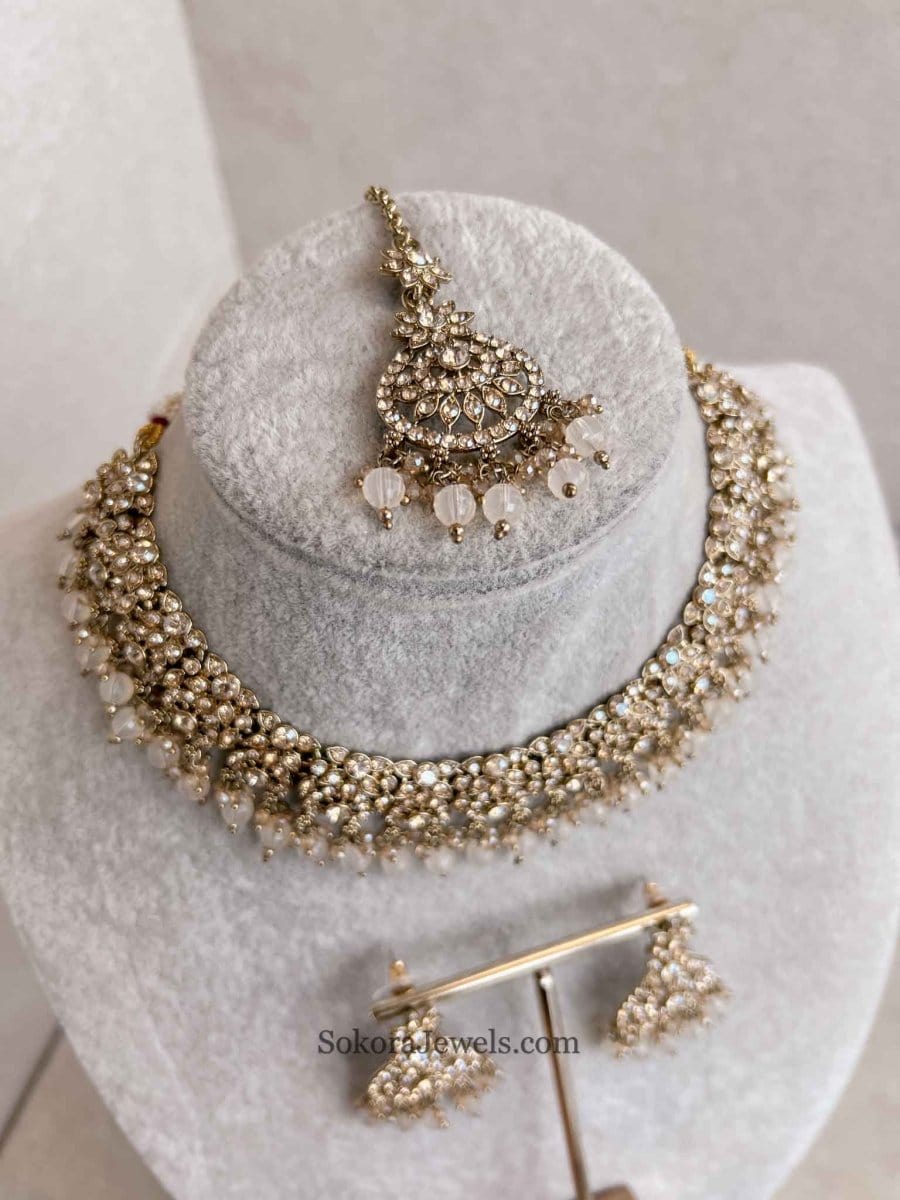 Farah Golden Necklace Sets - SOKORA JEWELSFarah Golden Necklace Sets