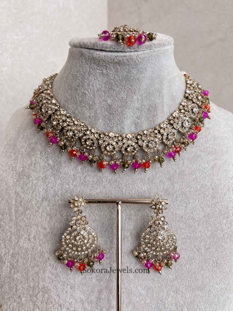 Farah Golden Necklace Sets - SOKORA JEWELSFarah Golden Necklace Sets
