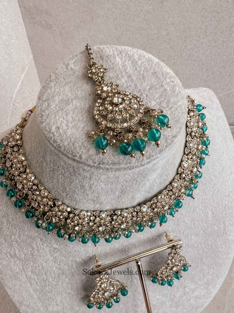 Farah Golden Necklace Sets - SOKORA JEWELSFarah Golden Necklace Sets