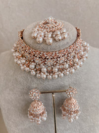 Farhaa Choker Set - Rose Gold - SOKORA JEWELSFarhaa Choker Set - Rose Gold