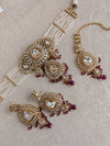 Faux Kundan Choker set - Purple - SOKORA JEWELSFaux Kundan Choker set - Purple