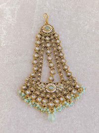 Faux Kundan Jhumar - Mint - SOKORA JEWELSFaux Kundan Jhumar - Mint