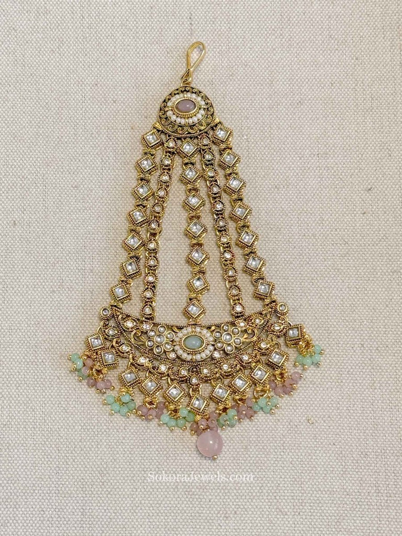 Faux Kundan Jhumar - Pastel - SOKORA JEWELSFaux Kundan Jhumar - Pastel
