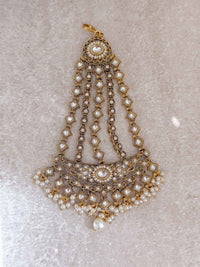 Faux Kundan Jhumar - Pearl - SOKORA JEWELSFaux Kundan Jhumar - Pearl