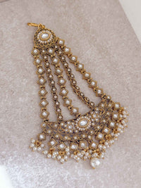Faux Kundan Jhumar - Pearl - SOKORA JEWELSFaux Kundan Jhumar - Pearl