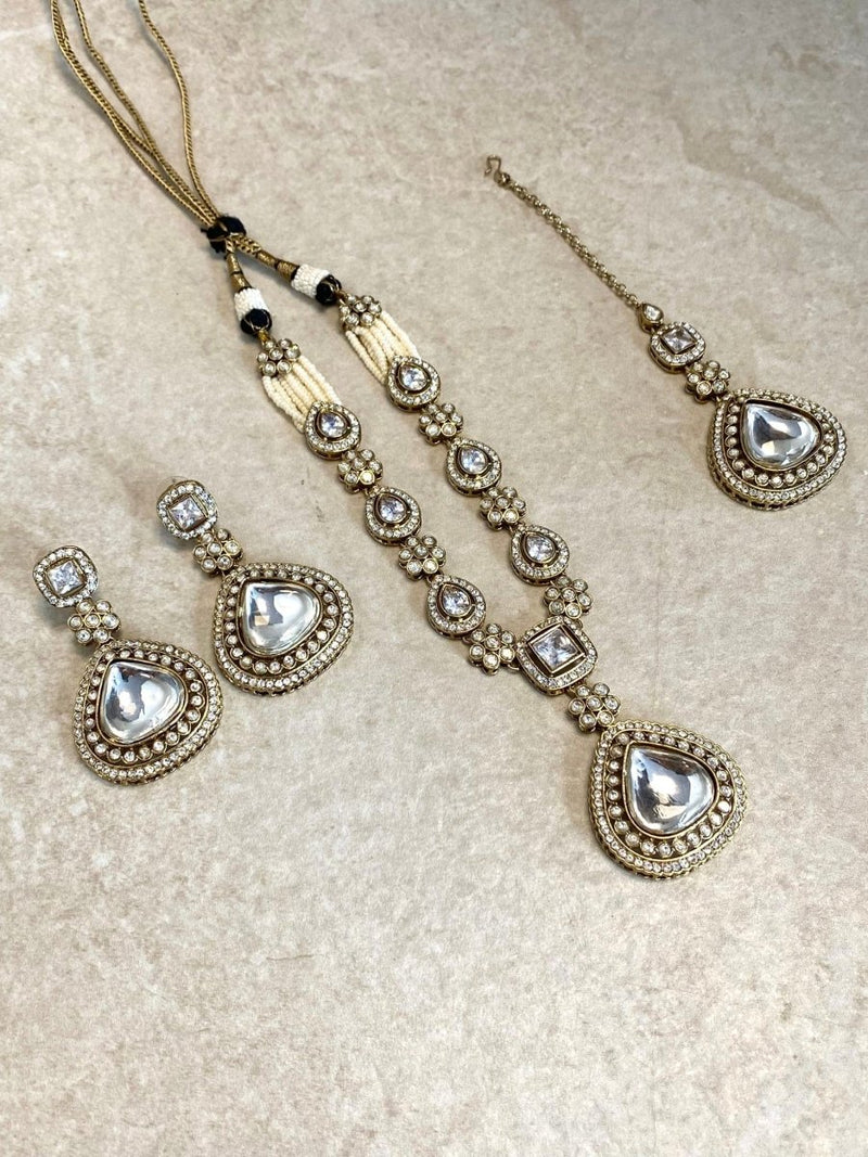 Faux Kundan Pendant Necklace Set - SOKORA JEWELSFaux Kundan Pendant Necklace Set
