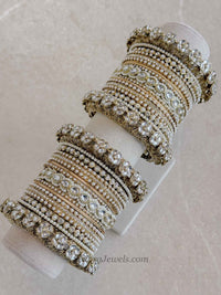 Faux Kundan Statement Bridal Bangle set - SOKORA JEWELSFaux Kundan Statement Bridal Bangle setBANGLES