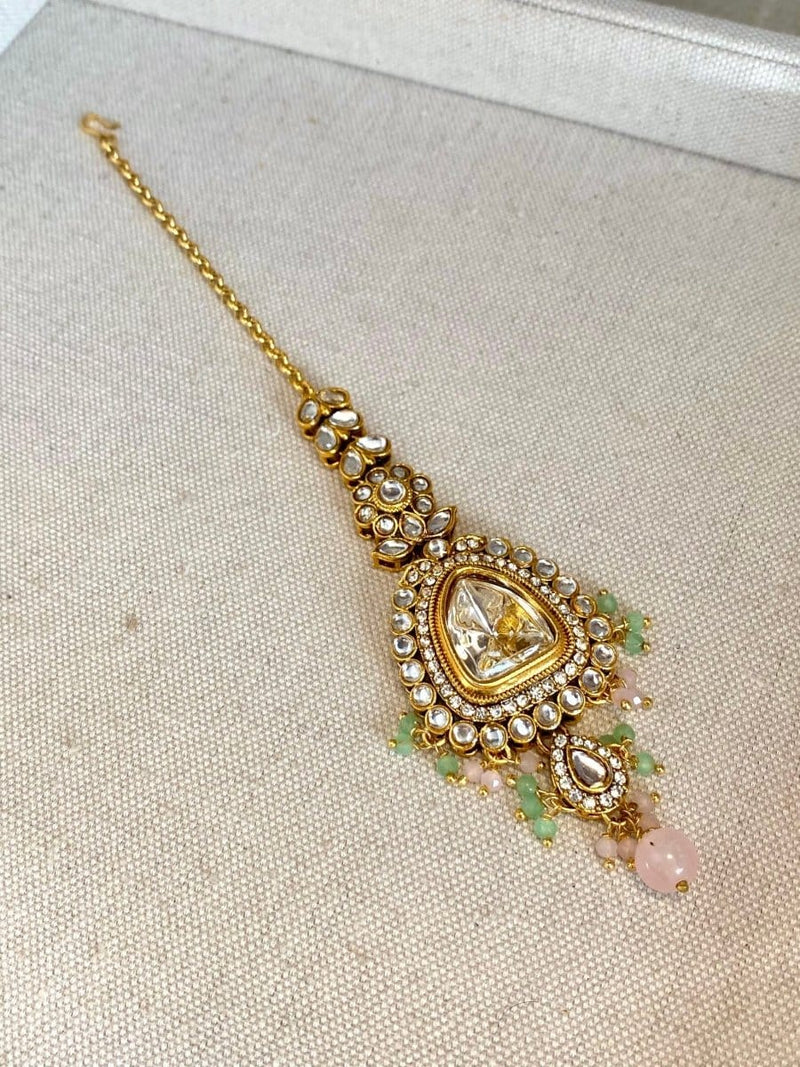 Faux Kundan Tikka - Pastels - SOKORA JEWELSFaux Kundan Tikka - Pastels