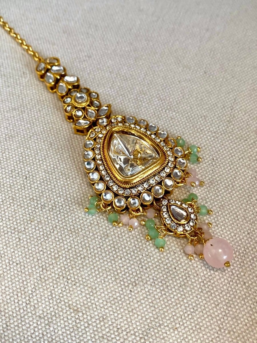 Faux Kundan Tikka - Pastels - SOKORA JEWELSFaux Kundan Tikka - Pastels