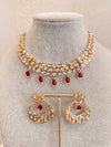 Fiona Kundan Set - Red - SOKORA JEWELSFiona Kundan Set - RedNECKLACE SETS