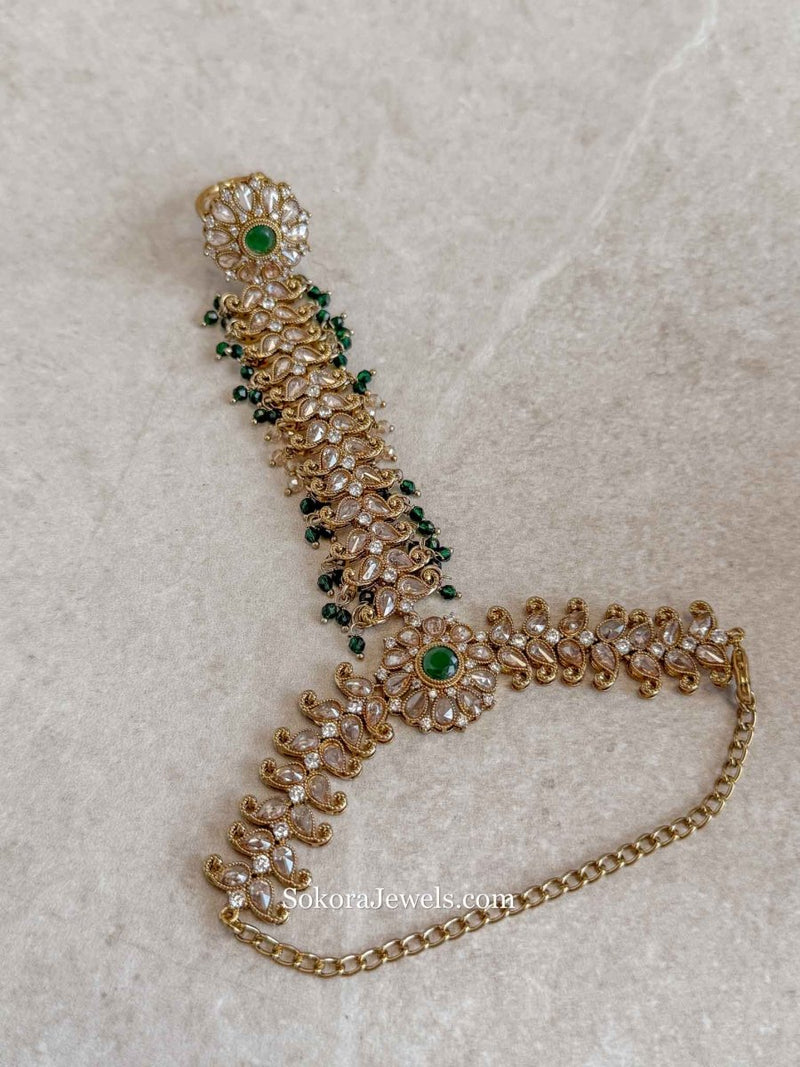 Fiza Hand Harness - Green - SOKORA JEWELSFiza Hand Harness - Green