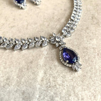 Fleur Drop Diamante Set - Purple - SOKORA JEWELSFleur Drop Diamante Set - PurpleNECKLACE SETS