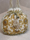 Floral Beaded Detail Velvet Bag - SOKORA JEWELSFloral Beaded Detail Velvet Bag