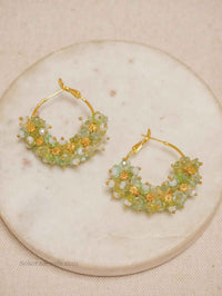 Floral Beaded Gold Hoops - SOKORA JEWELSFloral Beaded Gold Hoops