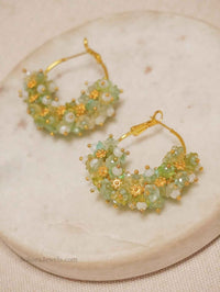 Floral Beaded Gold Hoops - SOKORA JEWELSFloral Beaded Gold Hoops