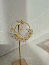 Floral Beaded Gold Hoops - SOKORA JEWELSFloral Beaded Gold Hoops