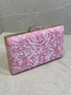 Floral Embroidered Detail Clutch Bag - Light Pink - SOKORA JEWELSFloral Embroidered Detail Clutch Bag - Light Pink