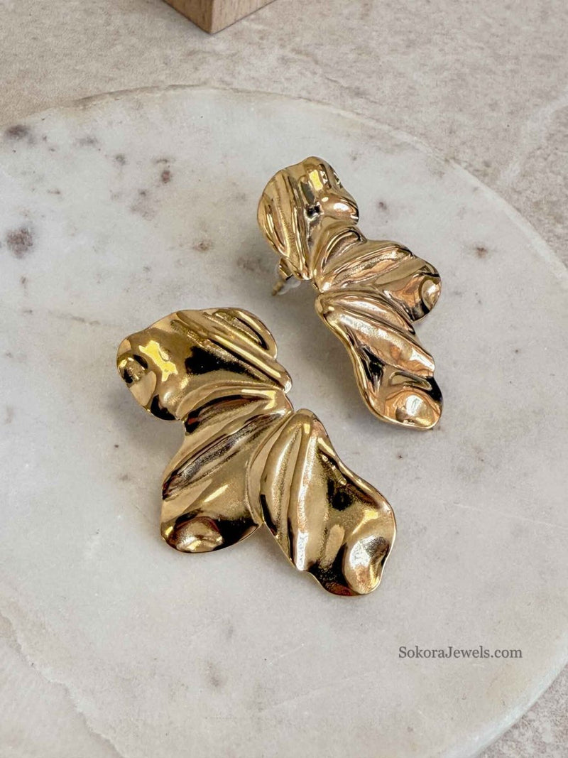 Floral Fan Shape Earrings - SOKORA JEWELSFloral Fan Shape Earrings