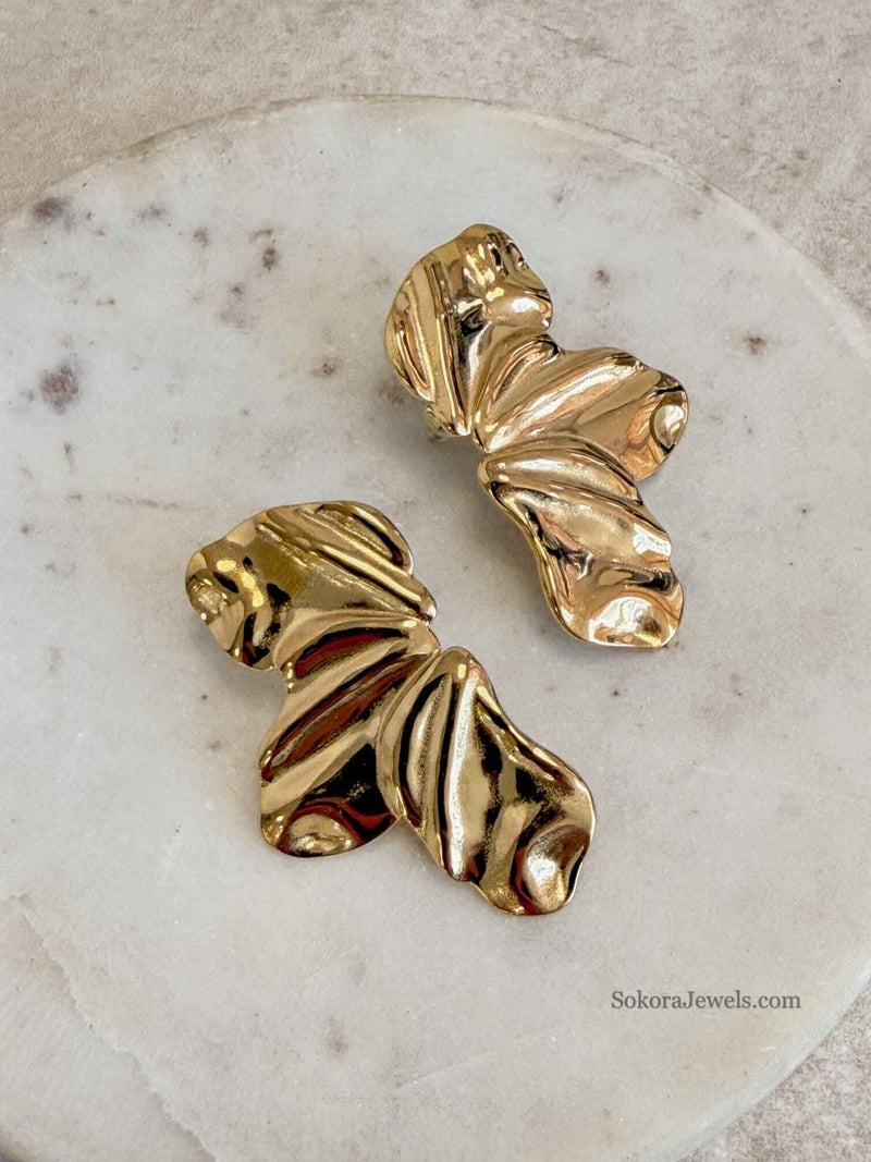 Floral Fan Shape Earrings - SOKORA JEWELSFloral Fan Shape Earrings