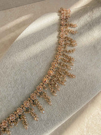 Floral Golden Crystal Beaded Waist chain - SOKORA JEWELSFloral Golden Crystal Beaded Waist chain