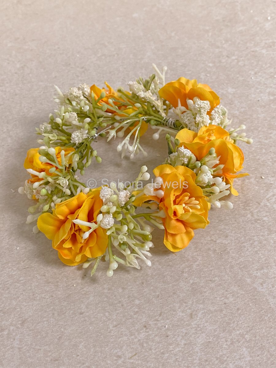 Floral Hair Bun Accessory - 7 Colour Options - SOKORA JEWELSFloral Hair Bun Accessory - 7 Colour Options