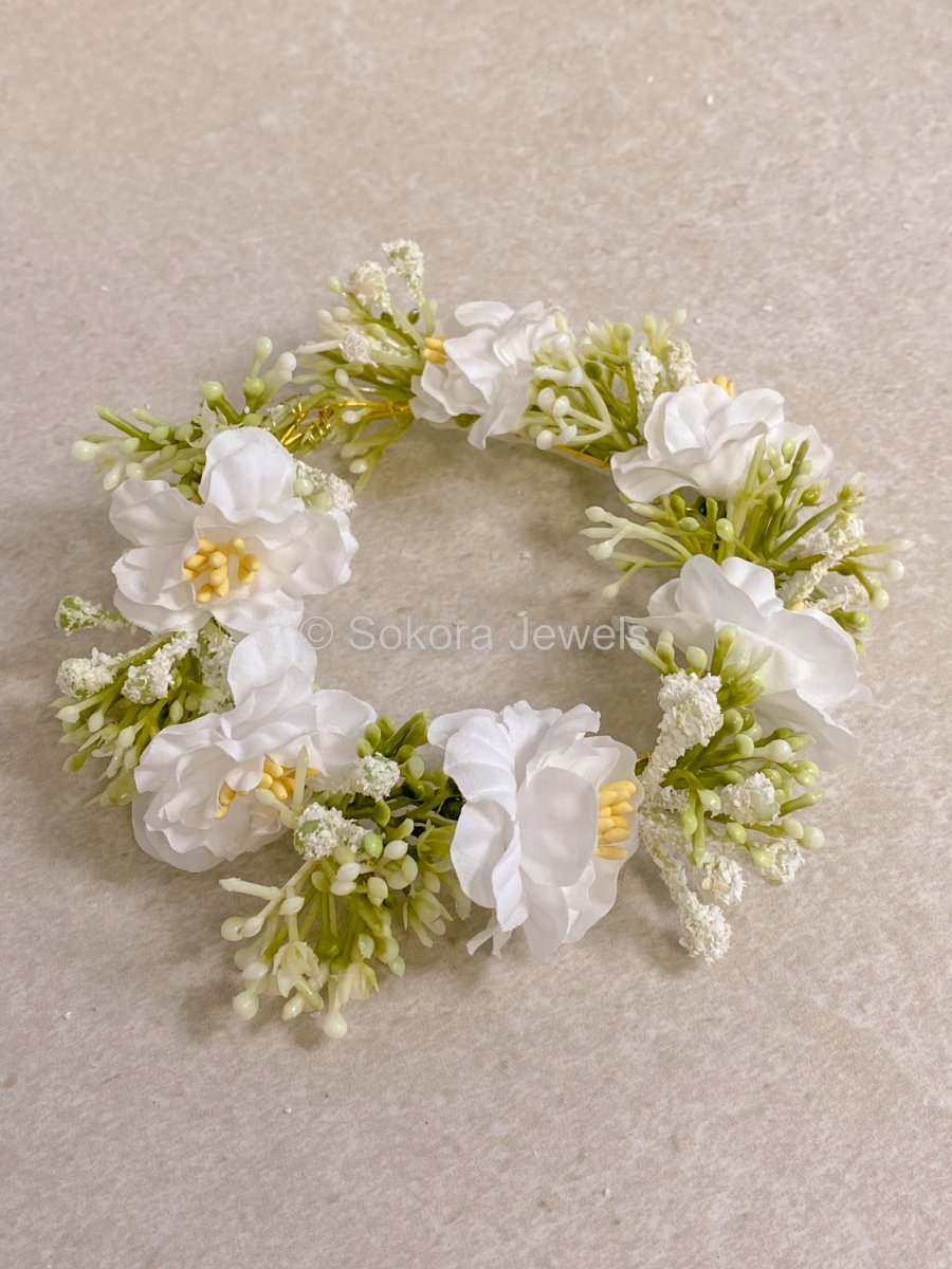 Floral Hair Bun Accessory - 7 Colour Options - SOKORA JEWELSFloral Hair Bun Accessory - 7 Colour Options