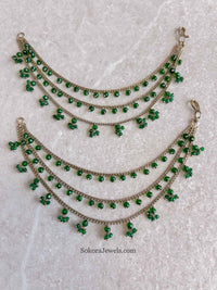 Forest Green Bead Earring chains (Sahara) - SOKORA JEWELSForest Green Bead Earring chains (Sahara)EARRINGS