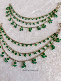 Forest Green Bead Earring chains (Sahara) - SOKORA JEWELSForest Green Bead Earring chains (Sahara)EARRINGS