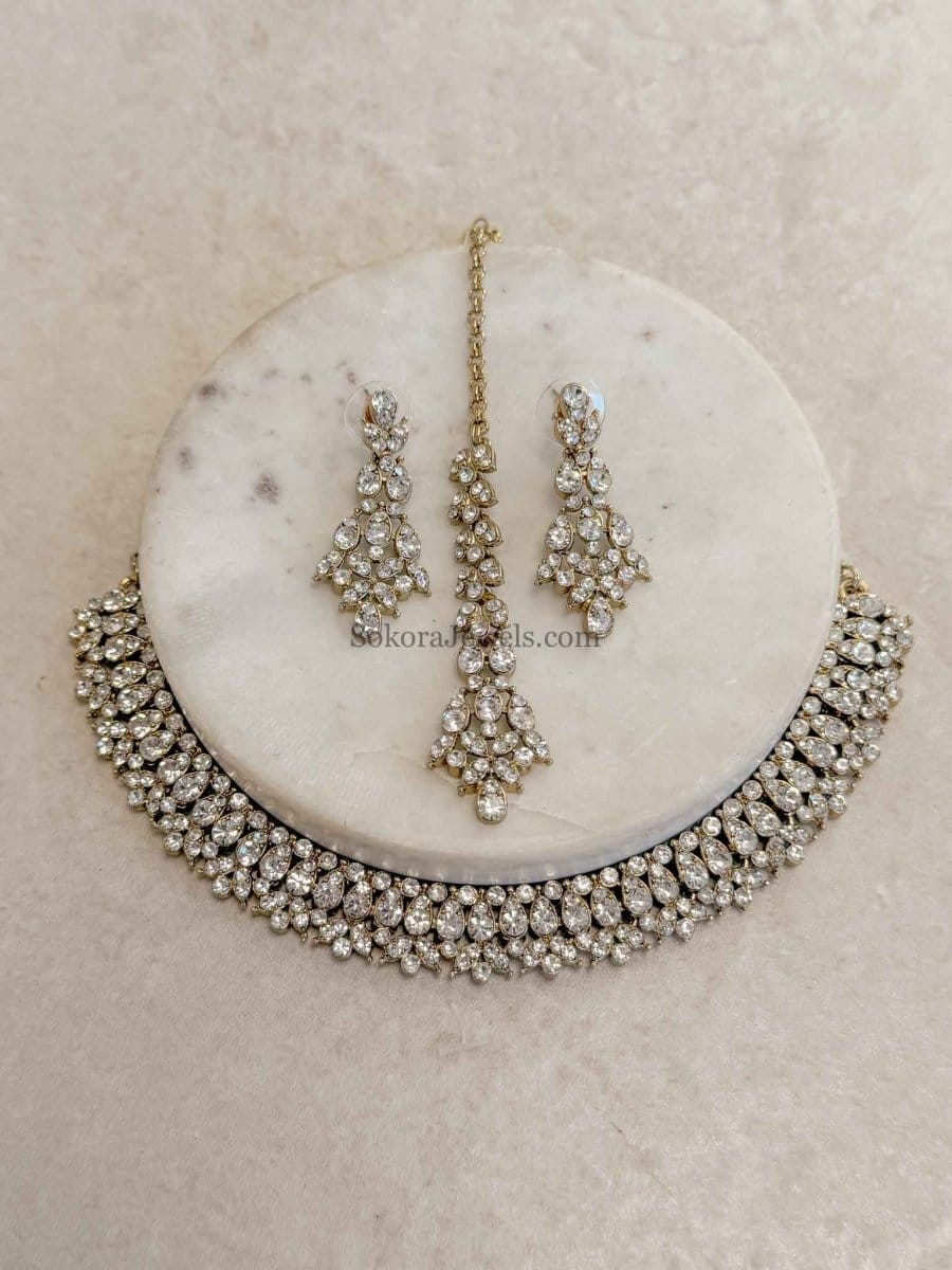 Freda Necklace set - Clear - SOKORA JEWELSFreda Necklace set - ClearNECKLACE SETS