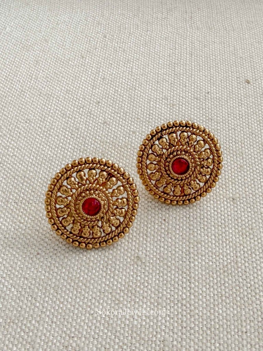 Gem Detail Temple Style Earring Tops - SOKORA JEWELSGem Detail Temple Style Earring Topsstuds and tops