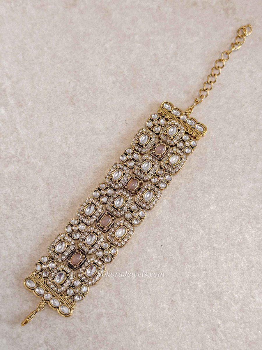Geometric Design Kundan Bracelet - SOKORA JEWELSGeometric Design Kundan Bracelet