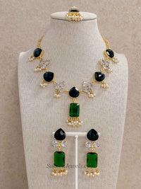 Geometric Drop Pendant & Pearl Statement Necklace Sets - SOKORA JEWELSGeometric Drop Pendant & Pearl Statement Necklace Sets