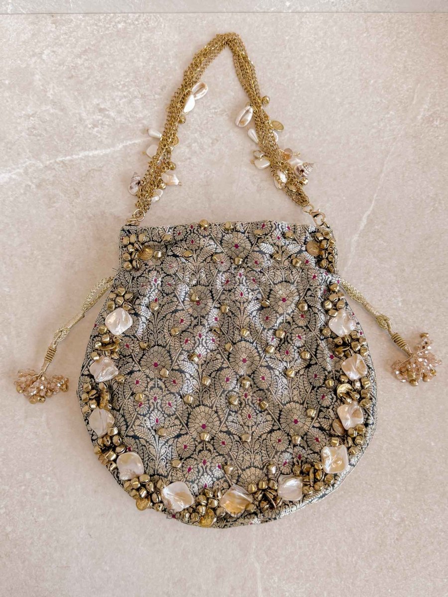 Ghungroo Bead Potli Bag - 5 Colour Options - SOKORA JEWELSGhungroo Bead Potli Bag - 5 Colour Options